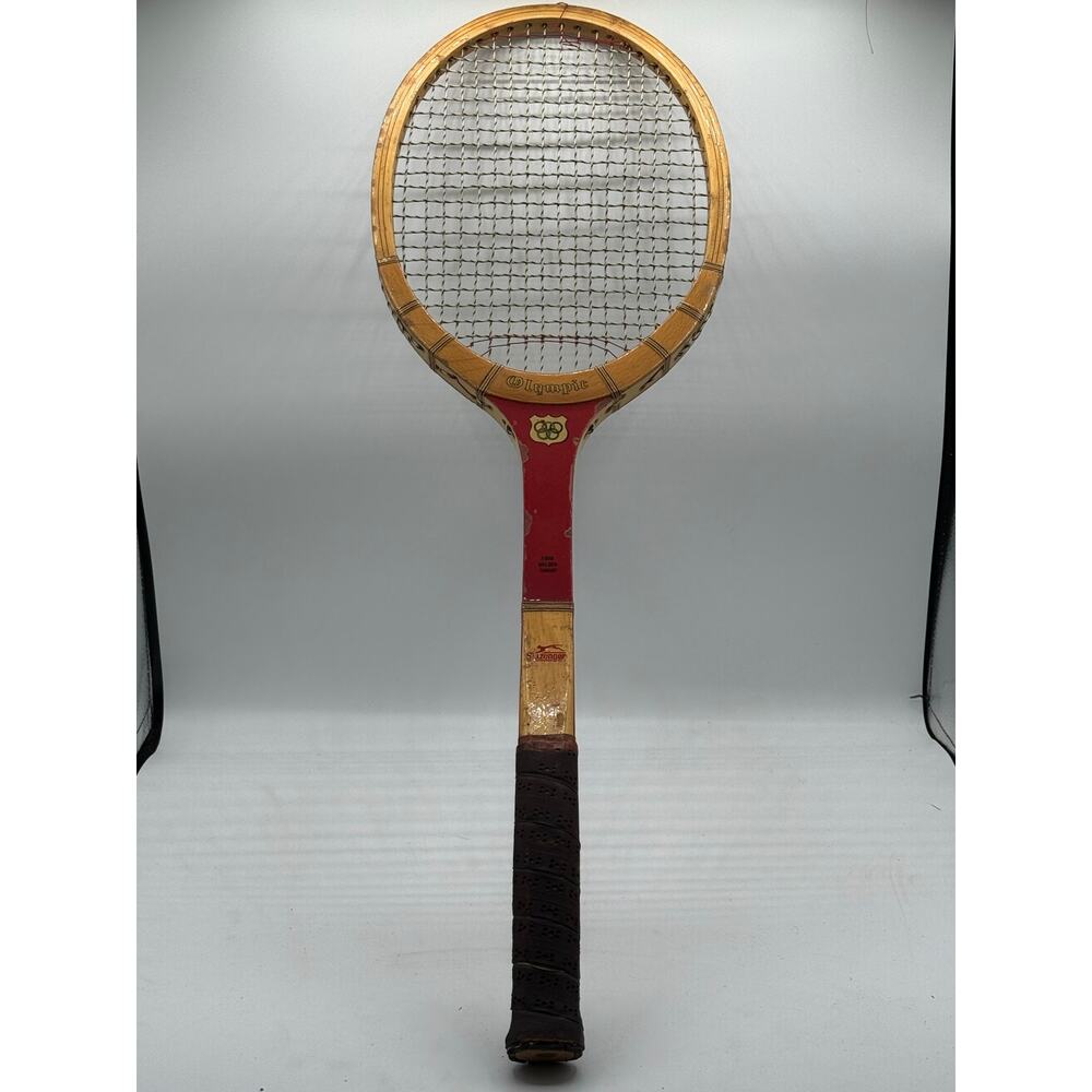 Vintage Slazenger Olympic Wooden Tennis Racket/4 1/2 M-Made in Japan-Red Accents